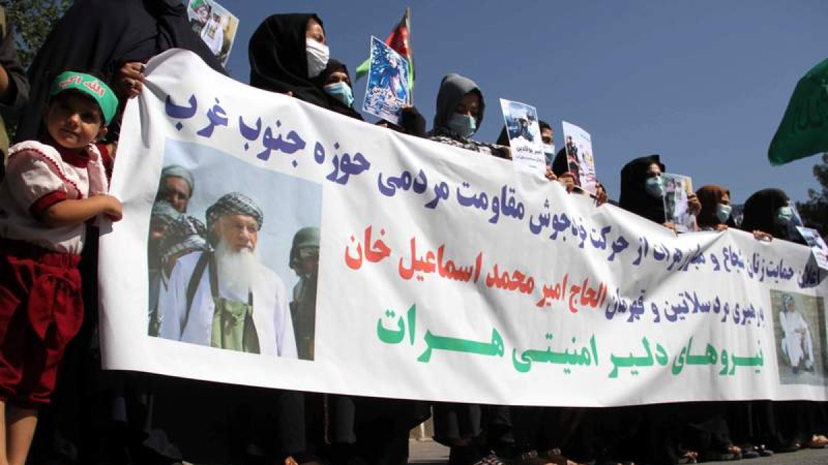 Protesta contra los talibanes en Herat. JALIL REZAYEE