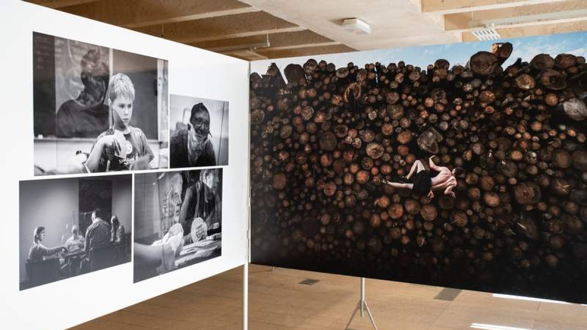 Varias fotografías expuestas en el Colegio de Arquitectos de Madrid. LUCA PIERGIOVANNI