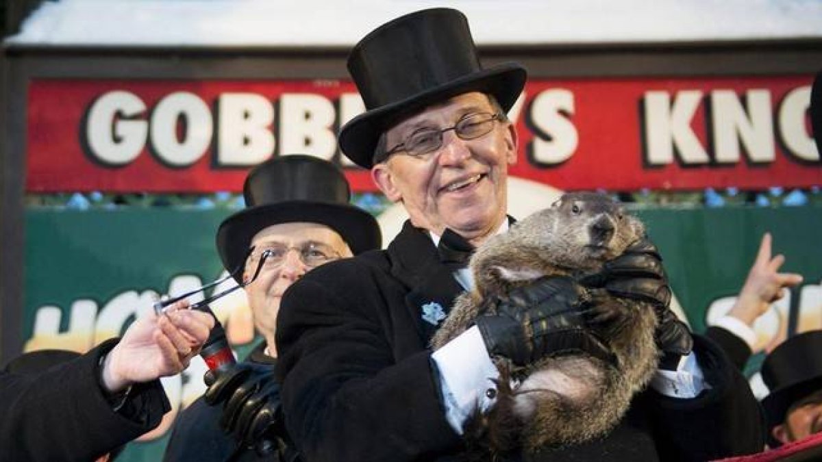 Celebración del Día de la Marmota en la localidad de Punxsutawney, en Pensilvania.