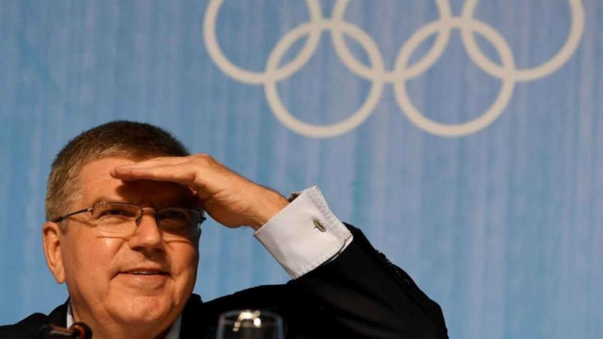 Thomas Bach, presidente del COI, en su comparecencia de este domingo en Río.