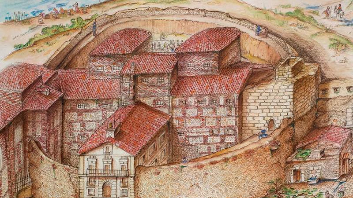 Dibujo del castillo de León realizado por Noemí Martínez Murciego para el folleto editado por la Junta. NOEMÍ MARTÍNEZ MURCIEGO