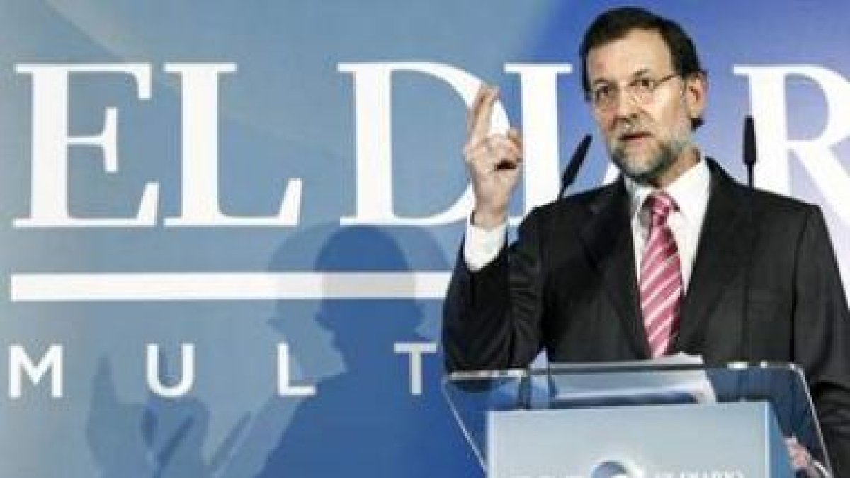 El presidente del PP, Mariano Rajoy, durante su intervención en Santander.