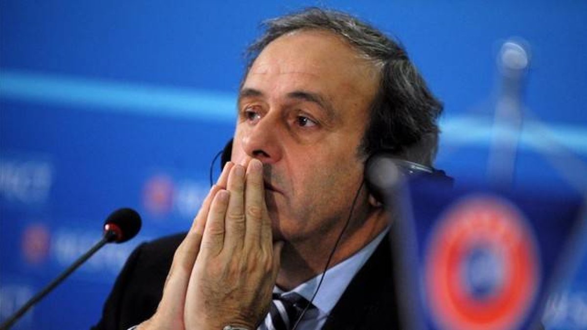 Platini durante un acto celebrado por la UEFA