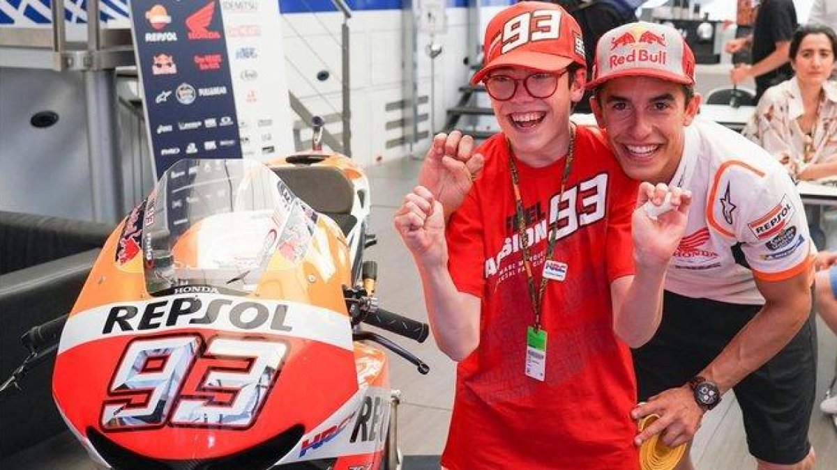 José Luis Cazalla Super Celu y Marc Márquez, uno de sus grandes amigos, volvieron a verse hoy en Jerez.
