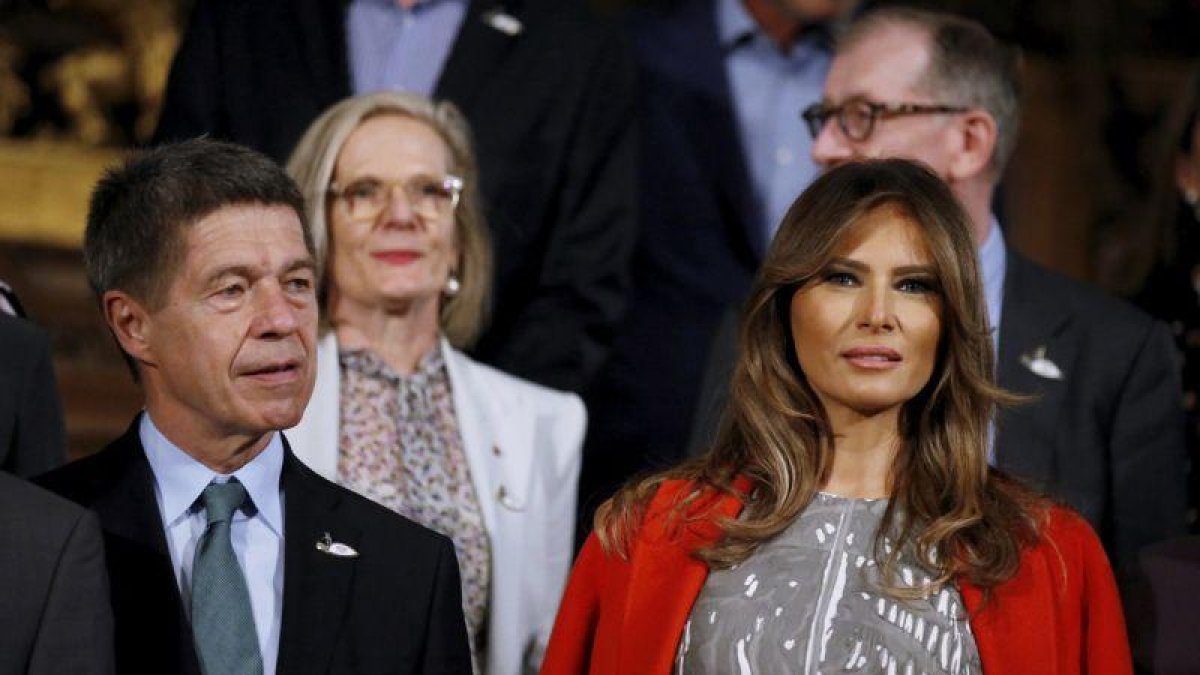 Joachim Sauer y Melania Trump, en el G-20.