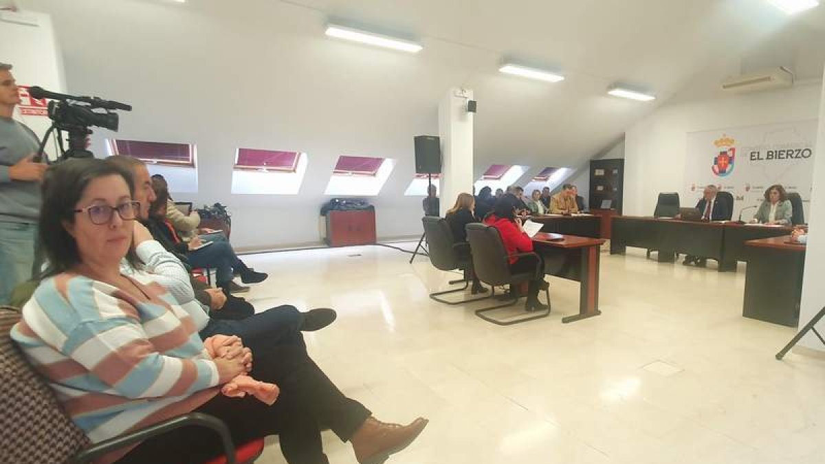 La alcaldesa de Castropodame, que dejó el Consejo por diferencias con el presidente, ayer en el Pleno. DL