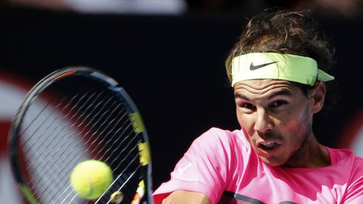 Rafael Nadal durante su partido contra Kevin Anderson en el Abierto de Australia.