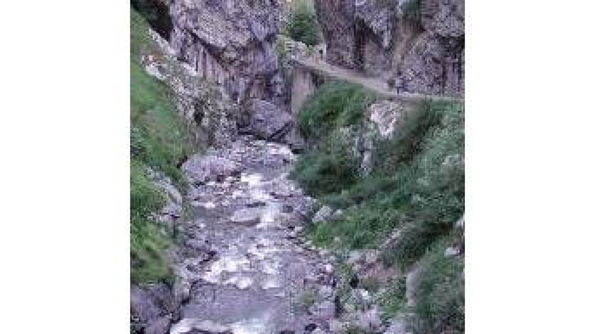 Imagen del vehículo en el lecho del río y altura desde la que se despeñó