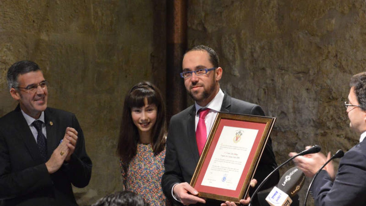 Jáñez, durante la entrega del nombramiento como pregonero.