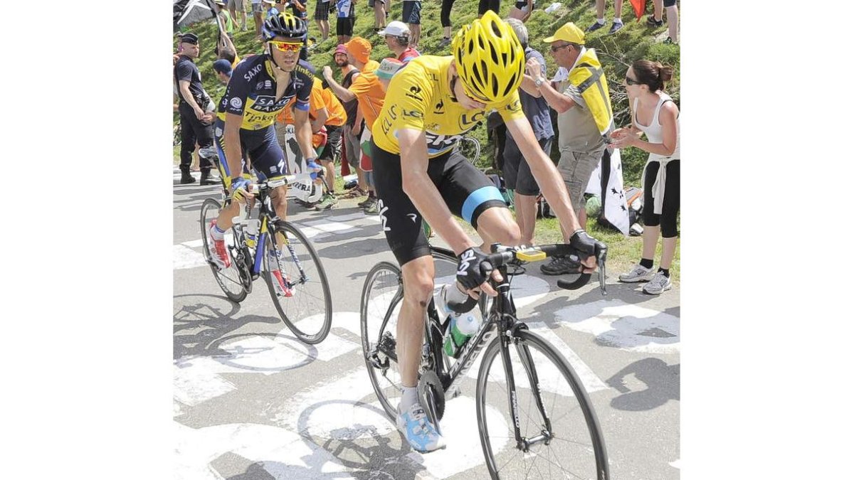Contador y Froome durante una etapa del Tour.