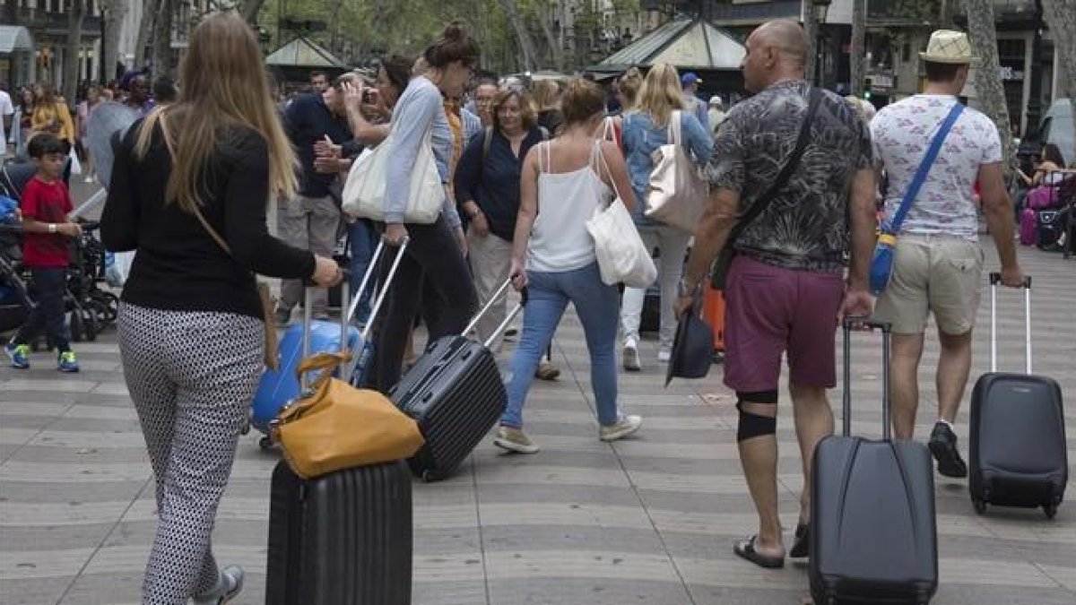 Turistas en Barcelona.