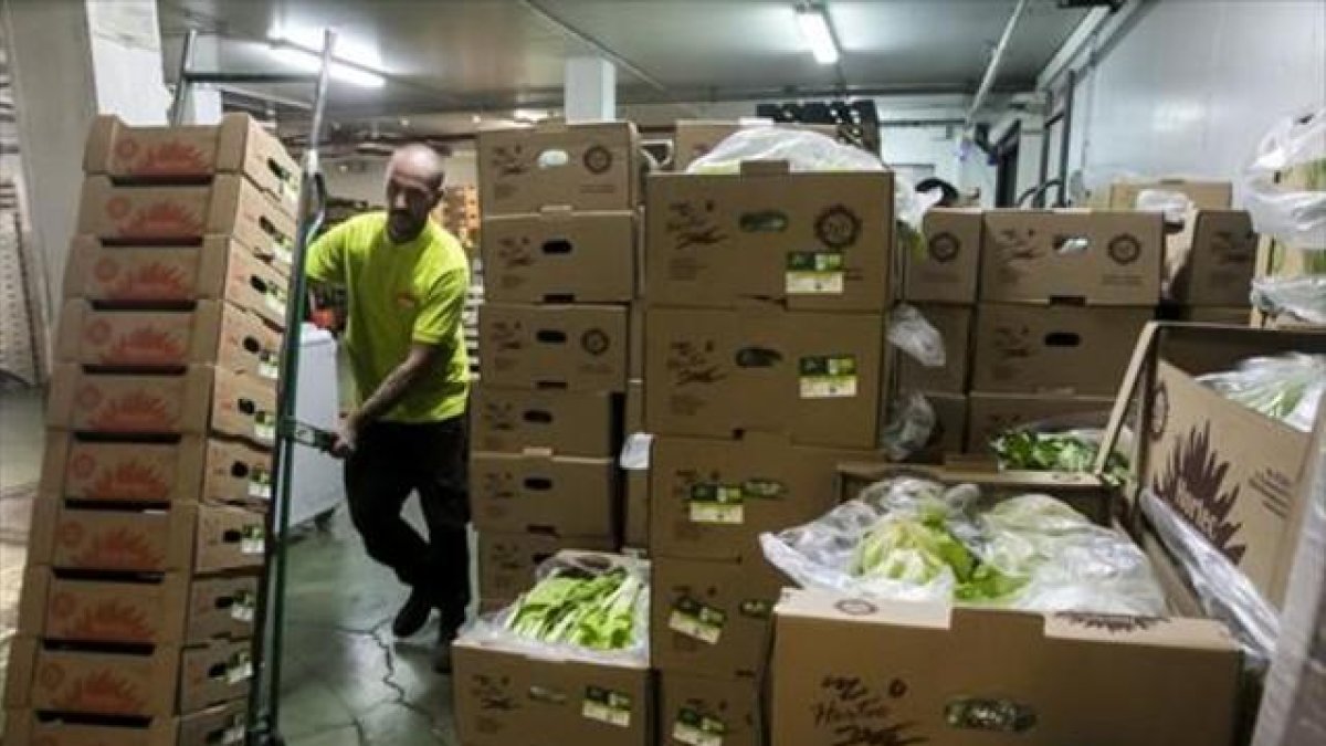 Sede en Mercabarna de Hortec, una cooperativa de frutas y verduras 'eco'.