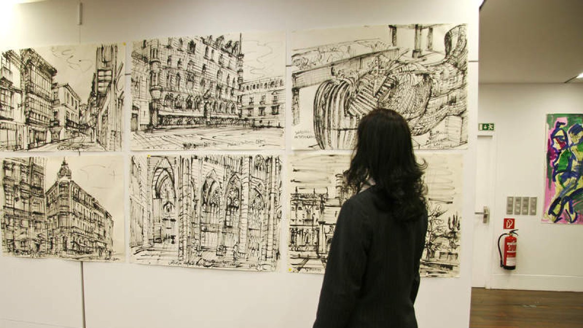 Algunas de las obras de la exposición ‘El Camino a vuela pluma’ que se inaugurará el viernes en el Palacio de Gaviria. F. OTERO PERANDONES