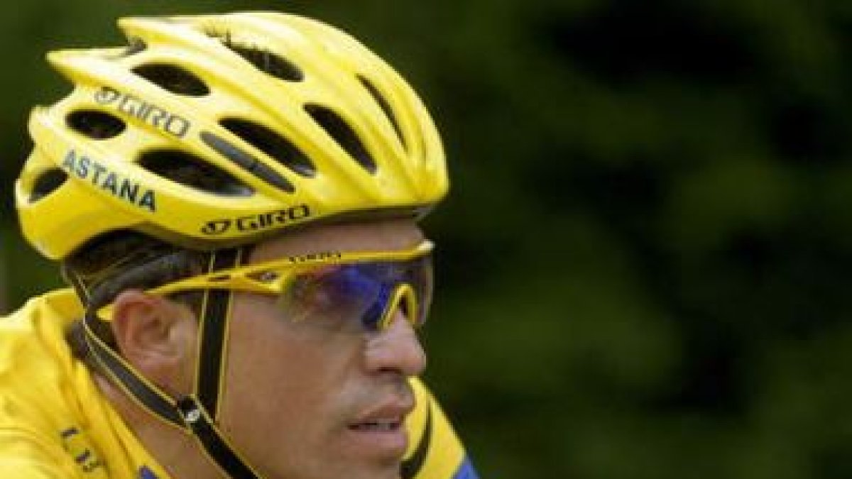 Contador, en una etapa del Tour de Francia de este año.
