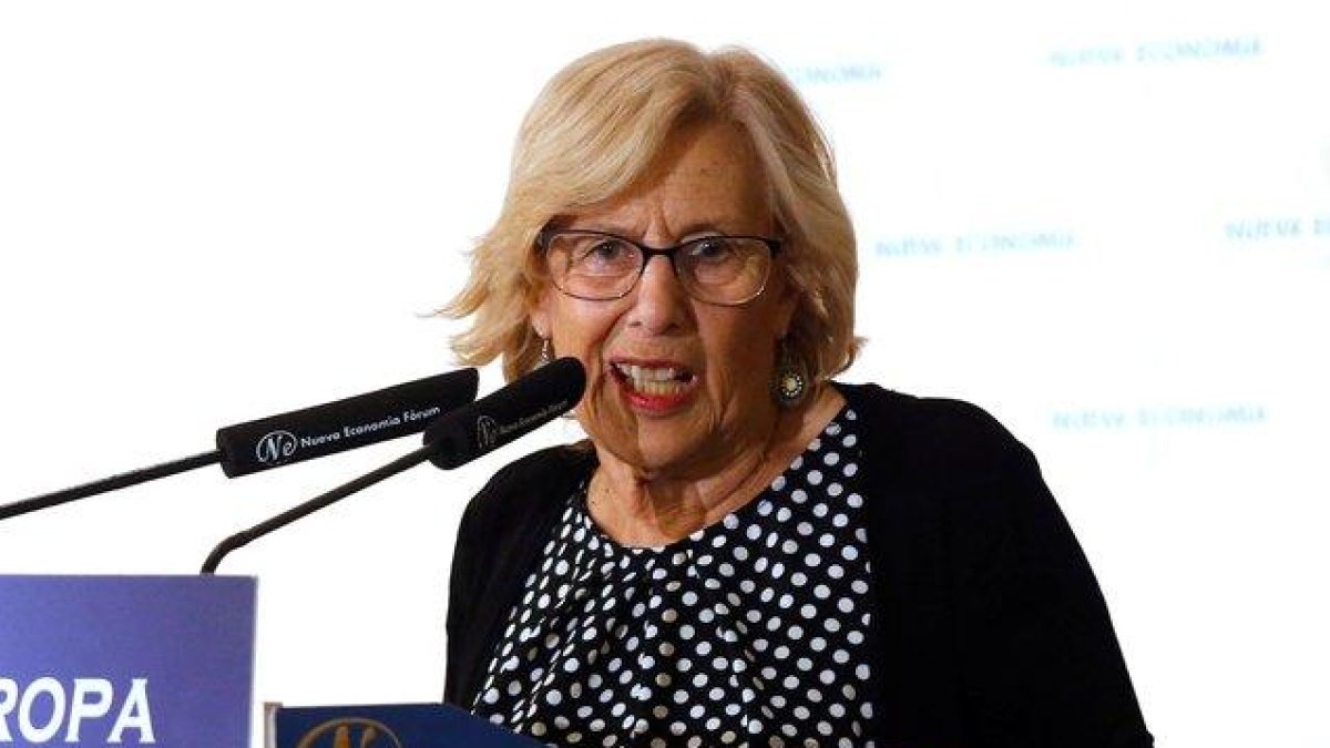 La alcaldesa de Madrid y candidata de Más Madrid al Ayuntamiento de capital, Manuela Carmena.