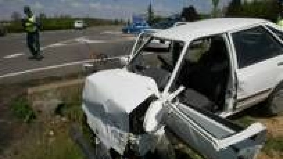 Estado en el que quedó uno de los vehículos accidentados