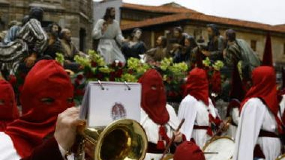 Imagen de archivo de la Agrupación Musical de Santa Marta en la Semana Santa de León .