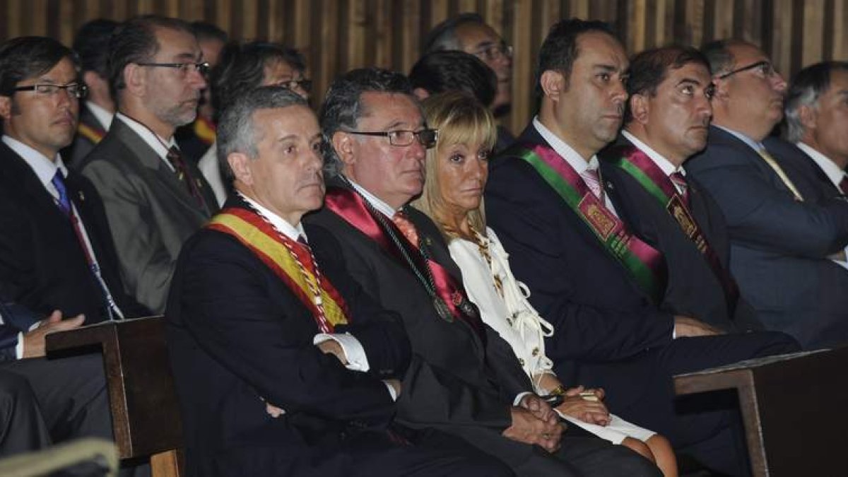 Gutiérrez, David Fernández, Carrasco, Martínez, Pellitero, Fernández y Álvarez, ayer en La Virgen.