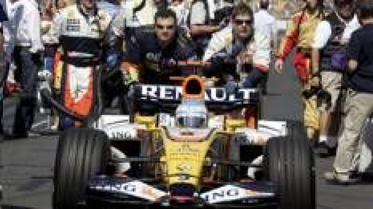 El coche de Alonso durante el GP de Australia