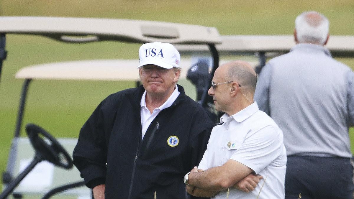 Donald Trump, en el campo de golf de Turnberry, durante su visita a Escocia.