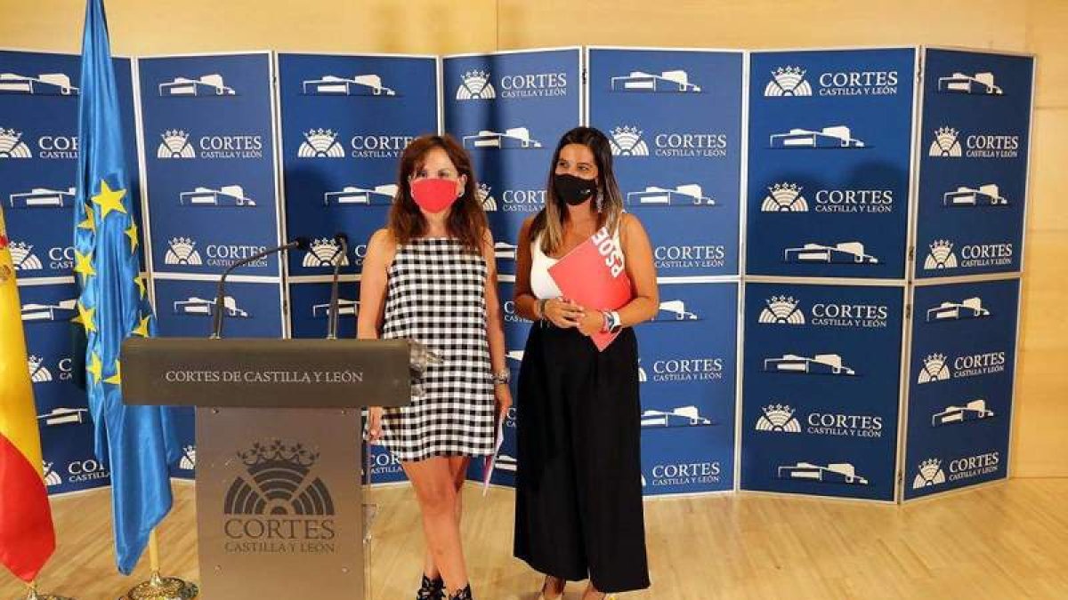 La secretaria general del GPS, Patricia Gómez, y la coordinadora de Igualdad, Nuria Rubio. DL