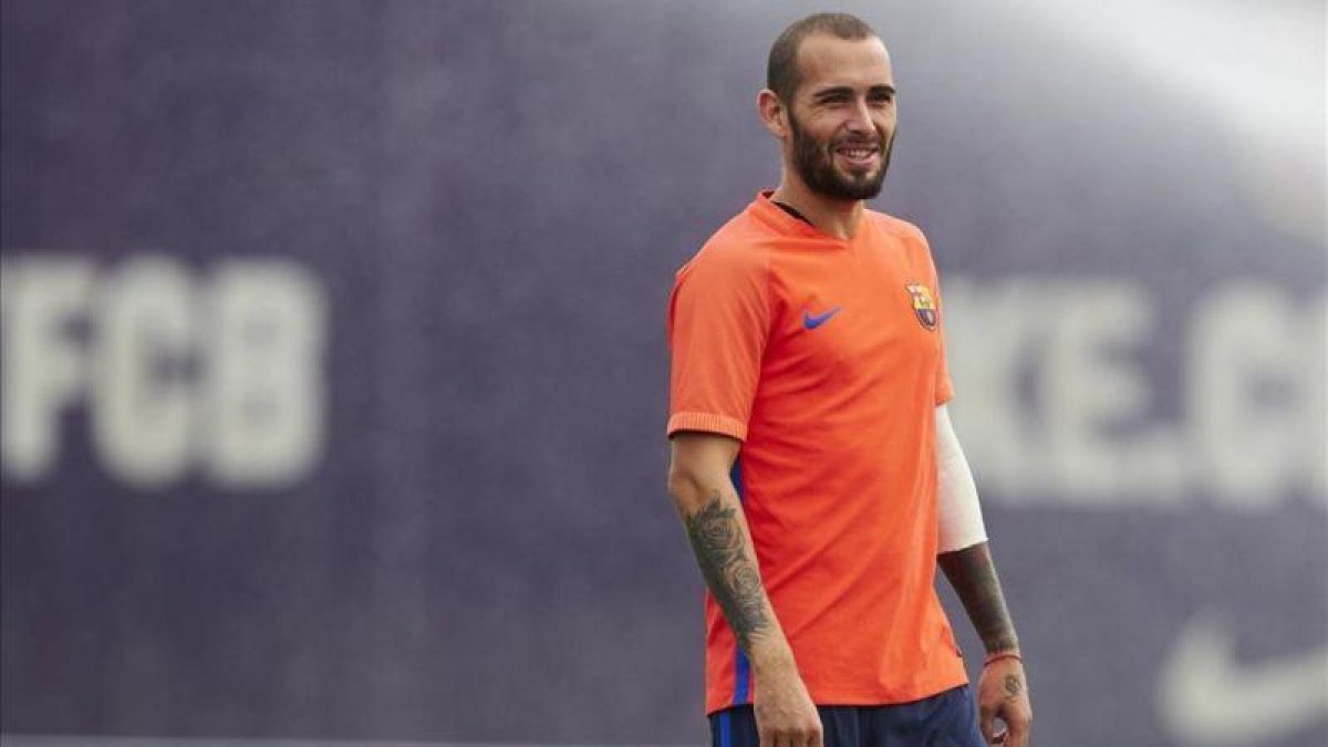 Aleix Vidal, en un entrenamiento del Barça en Sant Joan Despí.