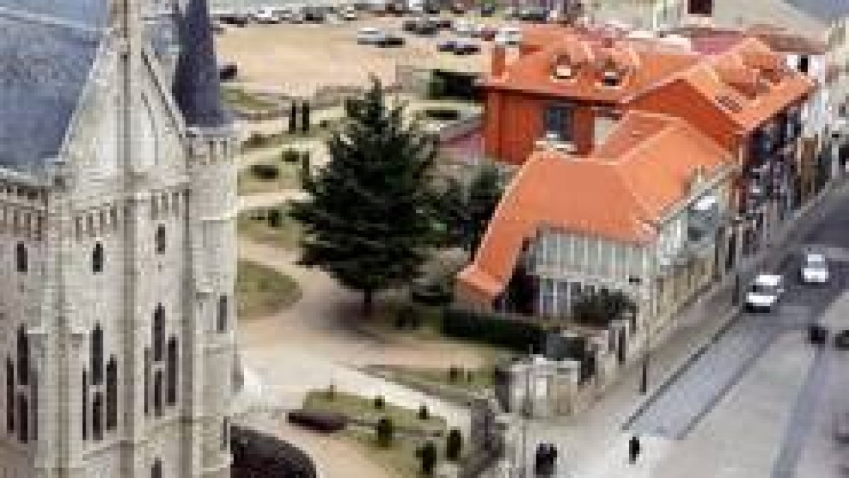 El edificio afectado se sitúa a la derecha del Palacio Episcopal de Gaudí
