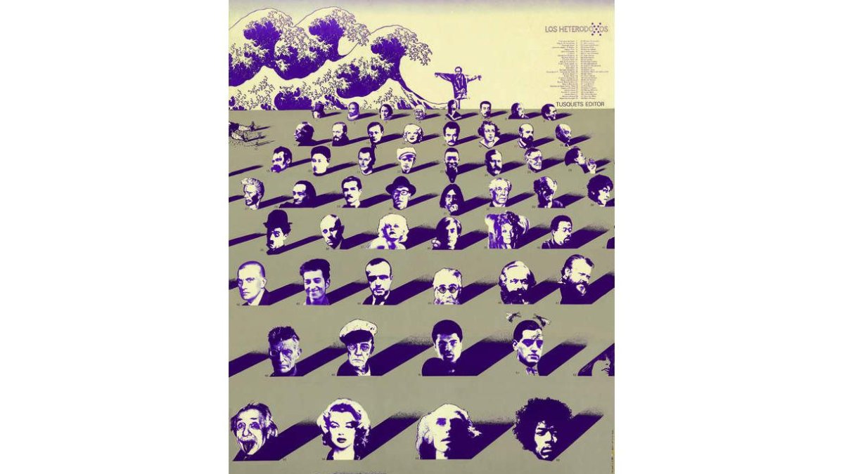 Cartel de Enric Satué para promocionar la serie 'Heterodoxos' de la colección 'Cuadernos ínfimos (1970)