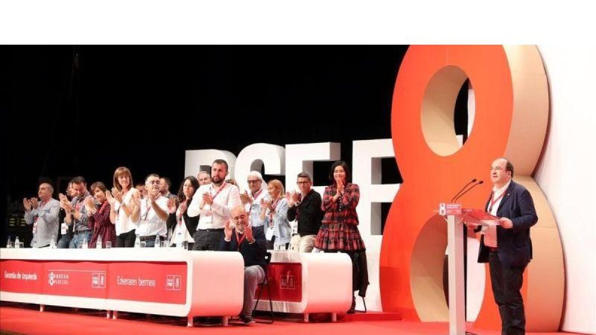 Iceta interviene en el VIII Congreso del PSE-EE, en Bilbao.