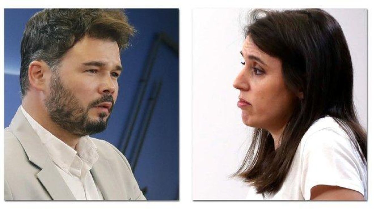 Gabriel Rufián e Irene Montero.