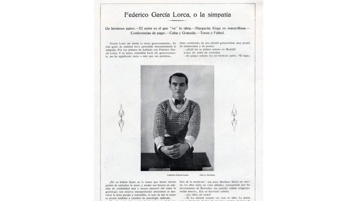 Dos páginas de esta desconocida entrevista ilustrada con fotografías de Calvache.