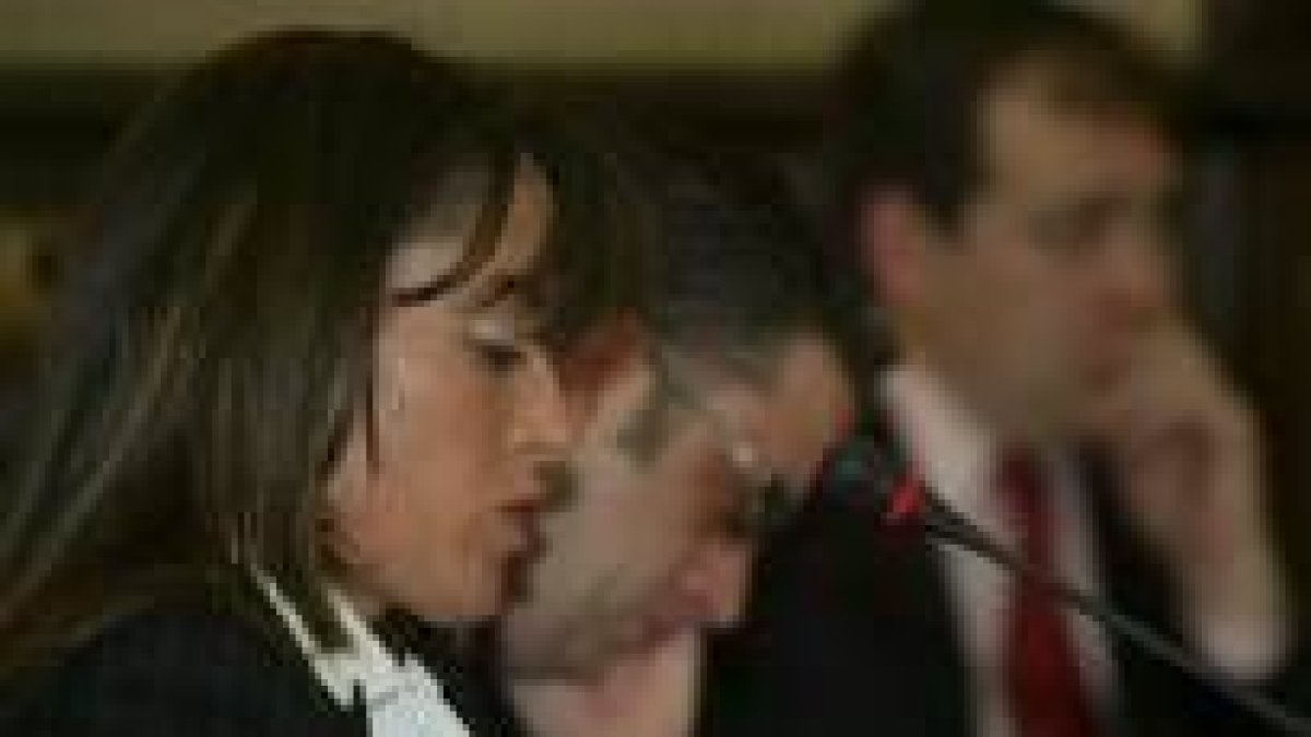 Gema Cabezas, concejala de Hacienda, en una intervención en el pleno municipal de León