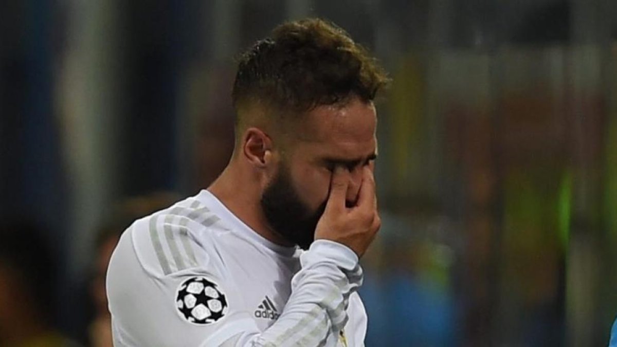 Carvajal, entre lágrimas, después de lesionarse en la final de la Champions.