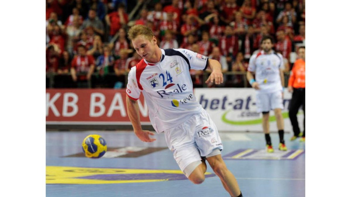 Martin Stranovsky, durante el partido de cuartos de final ante el Veszprém húngaro.