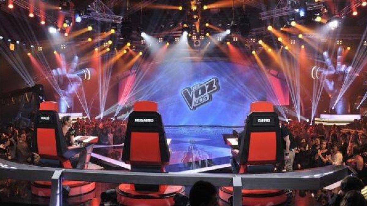 Plató del concurso de Tele 5 'La voz kids.'