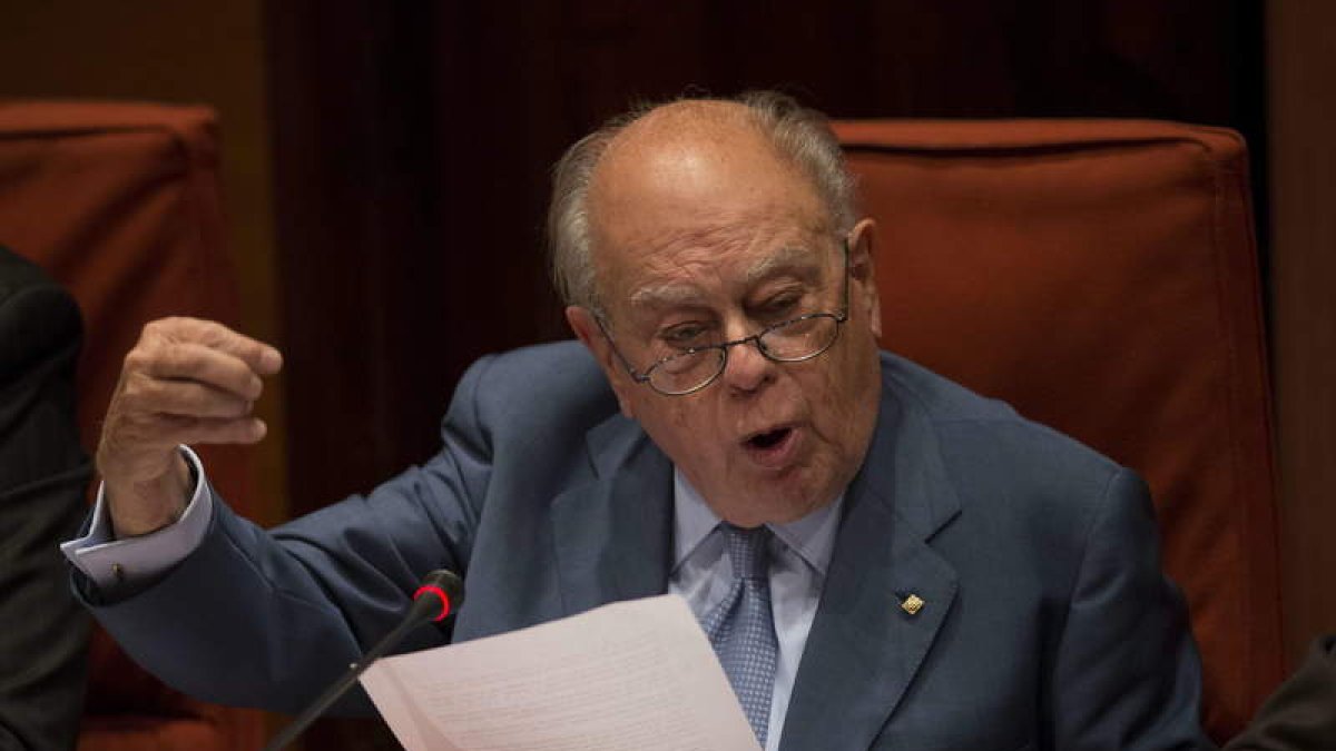 El ex presidente de la Generalitat, Jordi Pujol, durante su comparecencia ayer.