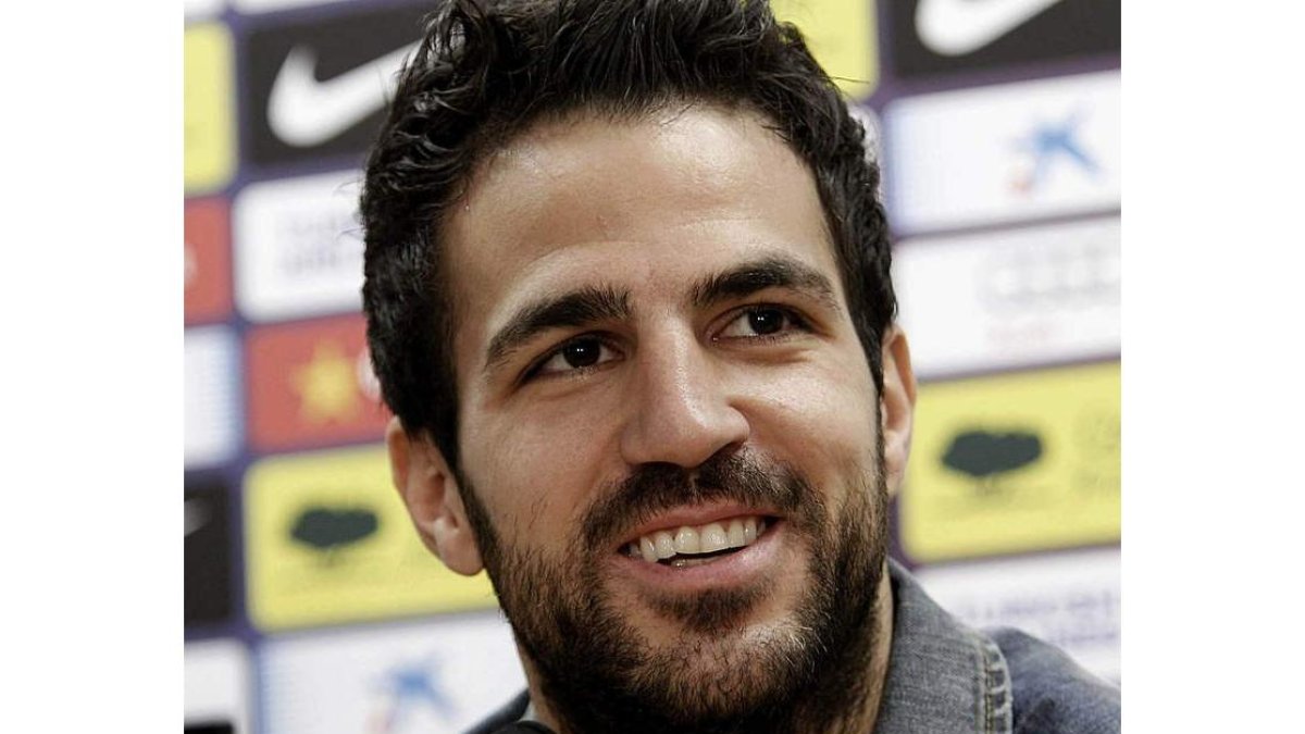 Cesc Fàbregas, en la rueda de prensa que ofreció ayer.