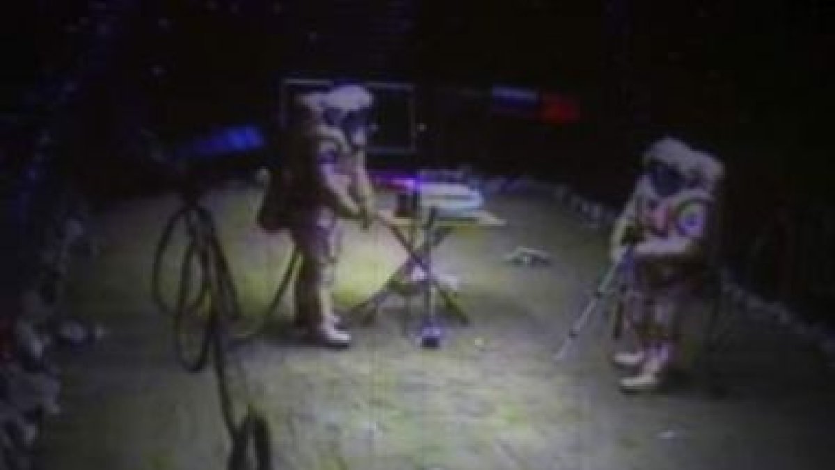 Smoleyevski y Urbina durante el simulacro.