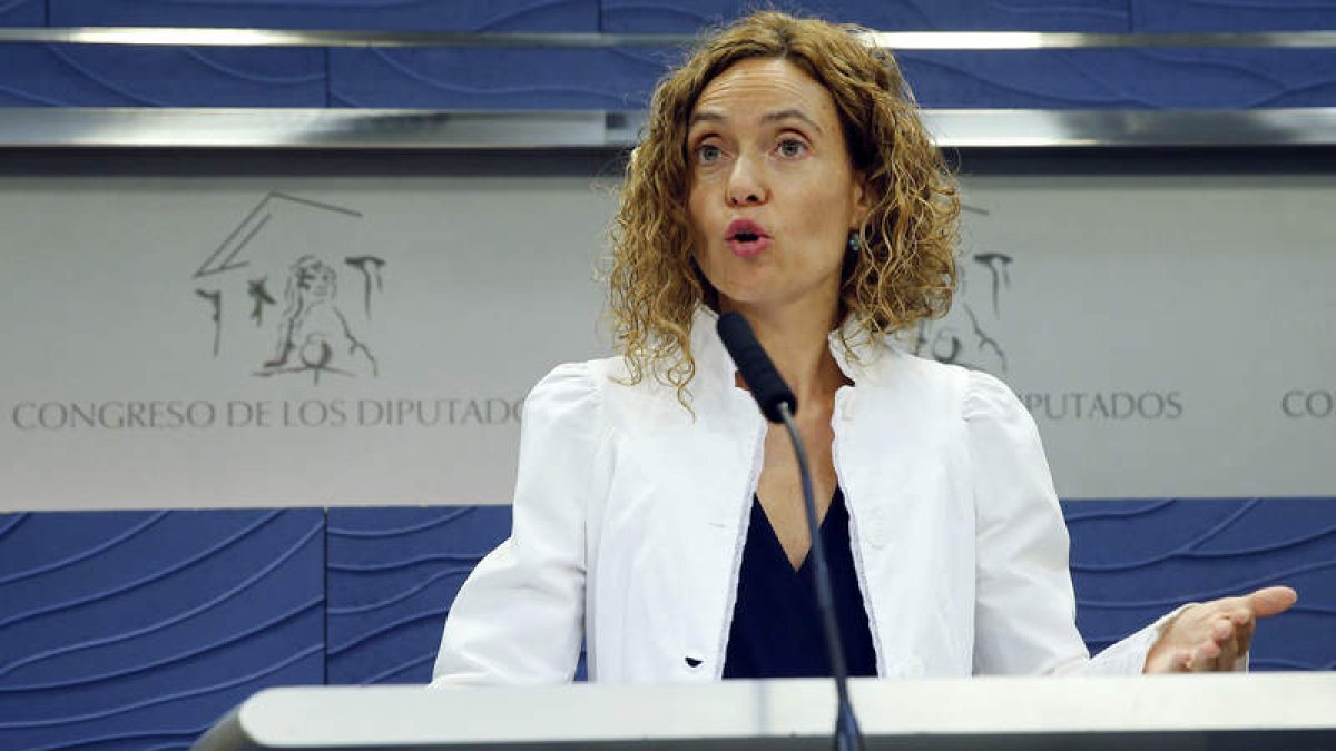 Meritxell Batet habla en el Congreso sobre la iniciativa para el Ejecutivo en funciones. MARISCAL