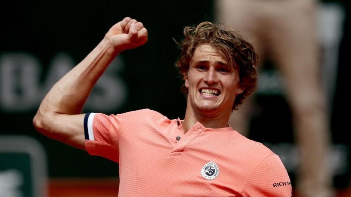 Alexander Zverev celebra su triunfo ante Khachanov.