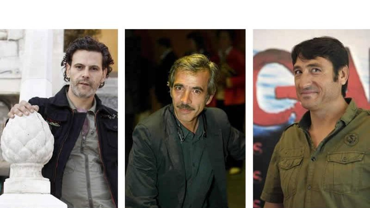 De izquierda a derecha, los actores leoneses Roberto Enríquez, Imanol Arias y Carmelo Gómez.