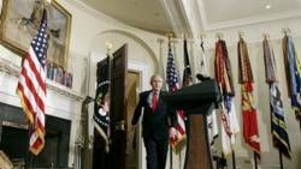 El presidente de Estados Unidos, George W. Bush, cuando iba a anunciar las nuevas medidas para Irak