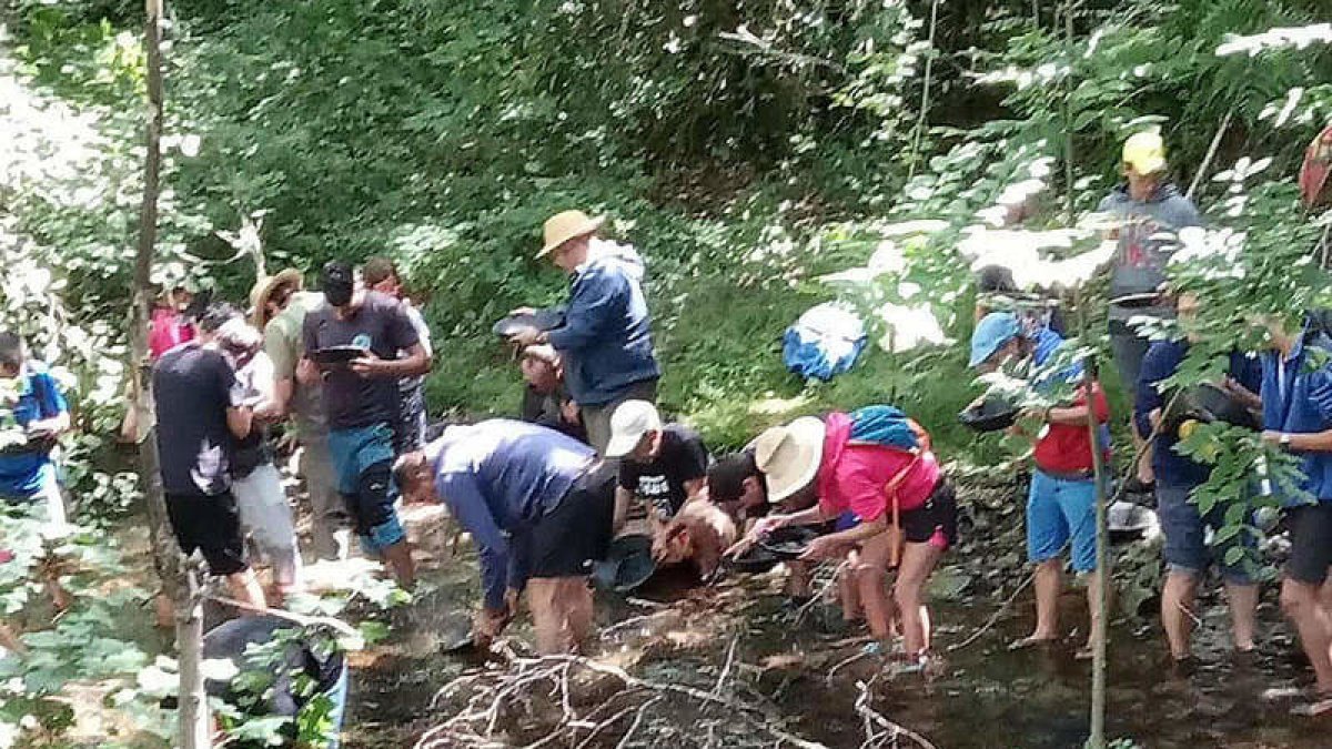Imagen del bateo en Páramo del Sil. CEBRONES