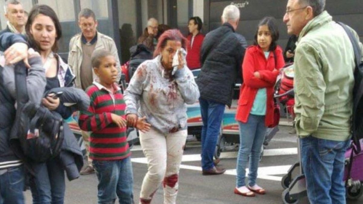 Imágenes de Twitter de los atentados en el aeropuerto Zaventem de Bruselas.