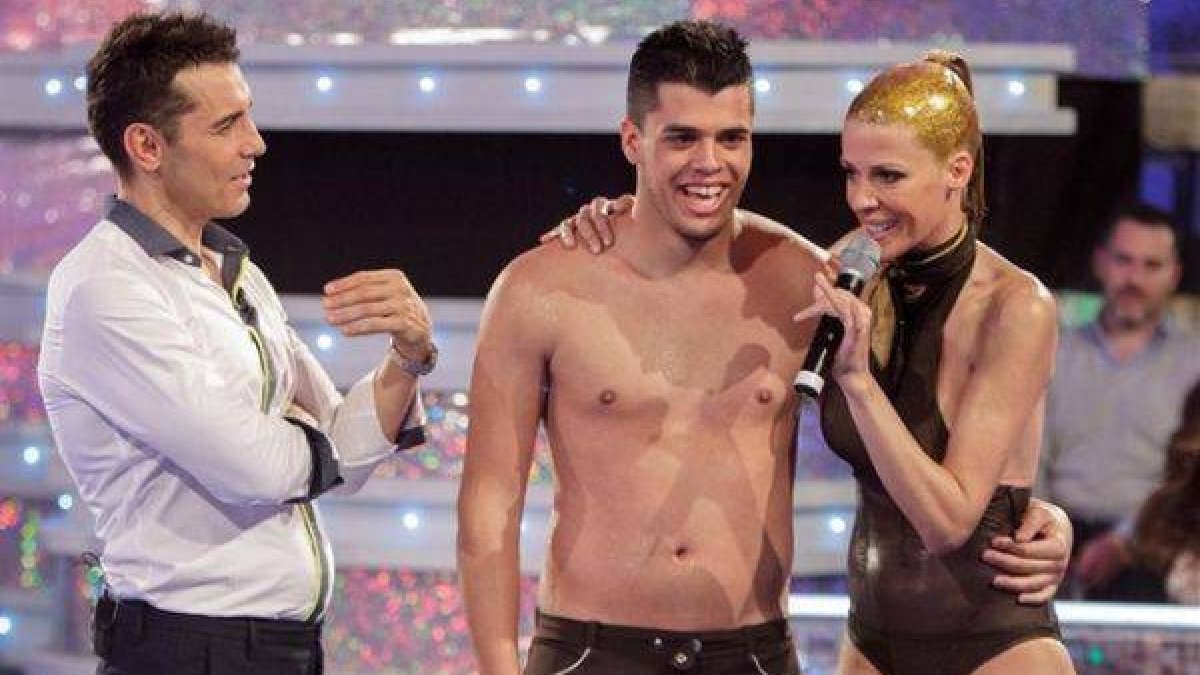 Jesús Vázquez, Sergi Capdevila y Maribel Sanz, en '¡Mira quién salta!'.