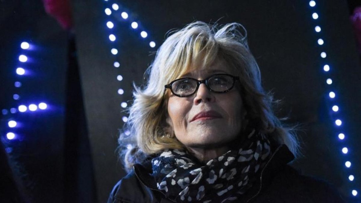 La actriz Jane Fonda, el pasado sábado en las protestas contra Donald Trump.