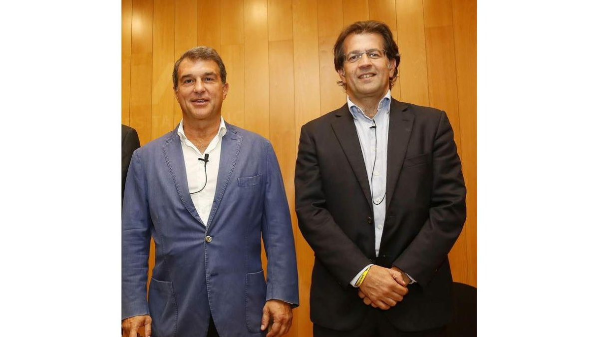 Laporta y Freixa, antes del debate de ayer.