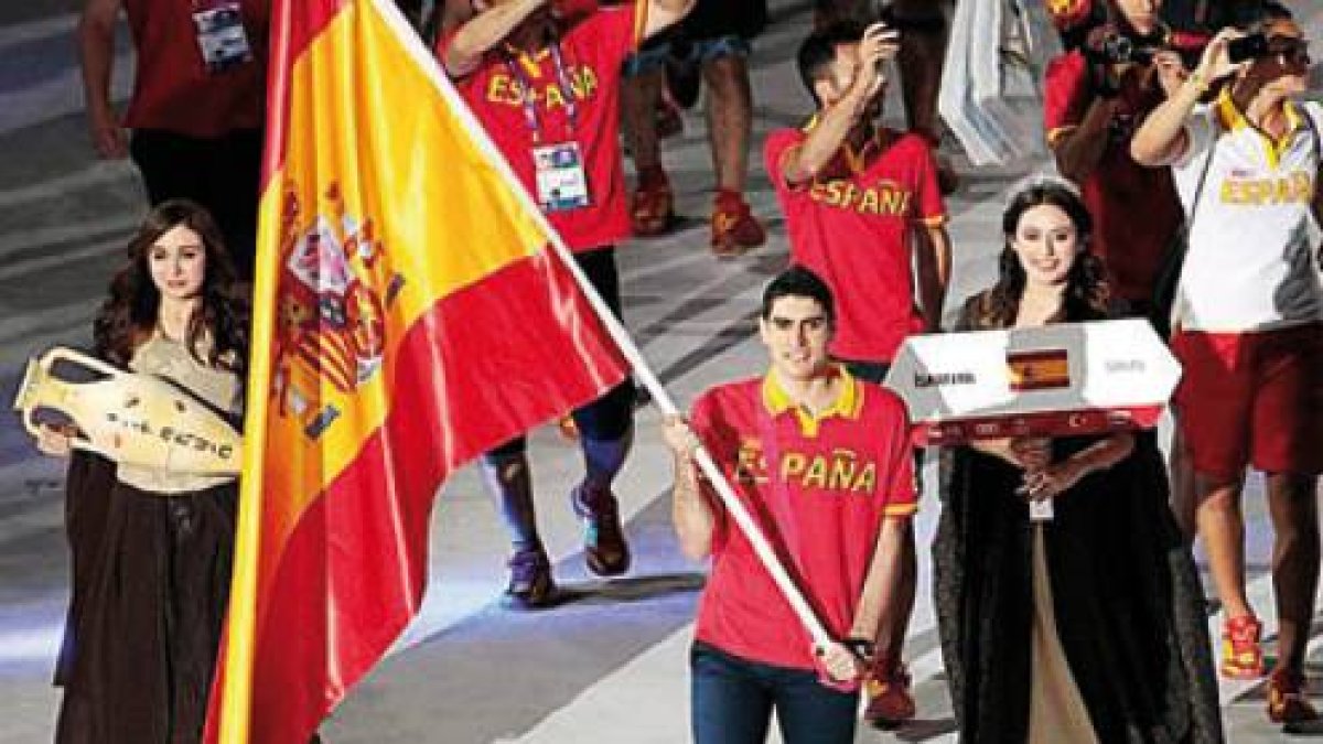 La delegación española en la ceremonia inaugural.