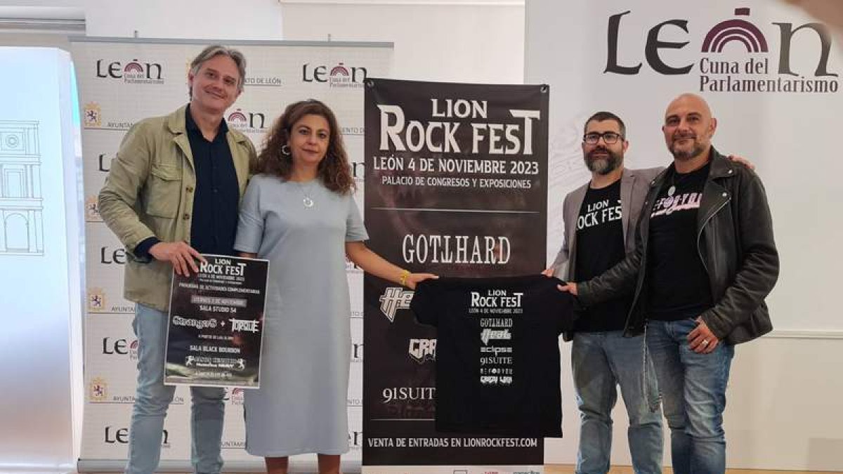 Presentación ayer en el Ayuntamiento del Lion Rock Festival, que se celebrará el 4 de noviembre. DL