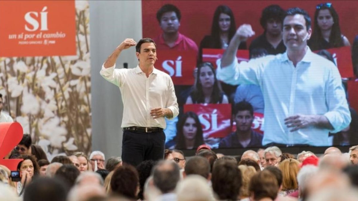 Pedro Sánchez, el pasado domingo en Palma de Mallorca.